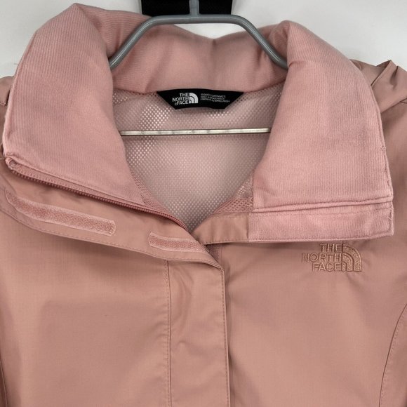 The North Face Resolve 2 Rain Jacket Full Zip Hood Waterproof Womens S Rose Gold - Picture 2 of 15